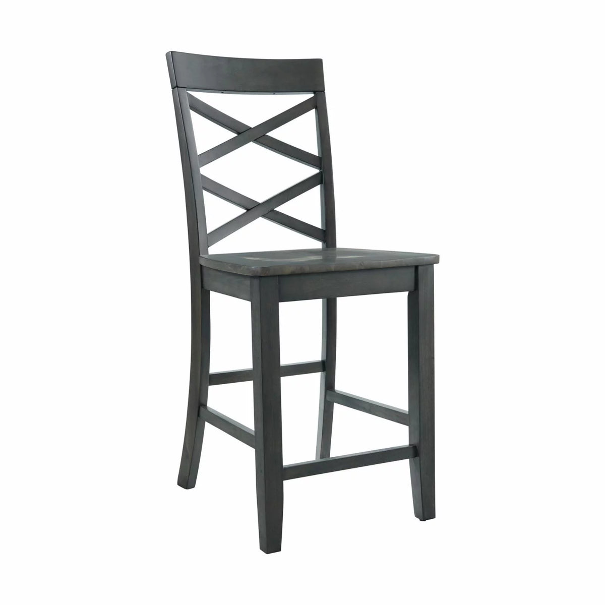 6PC Counter Height Cherry Dining Set with Table, 4 Side Chairs and Bench W89167