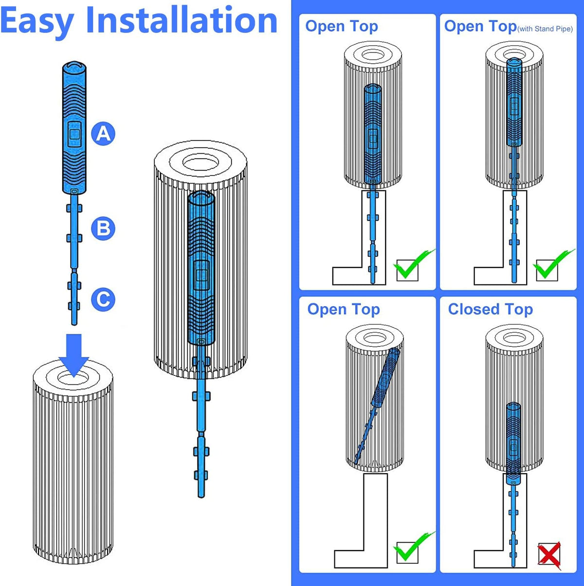 2 Pack Spa Filter Mineral Sticks for Hot Tub Swimming Pool D746