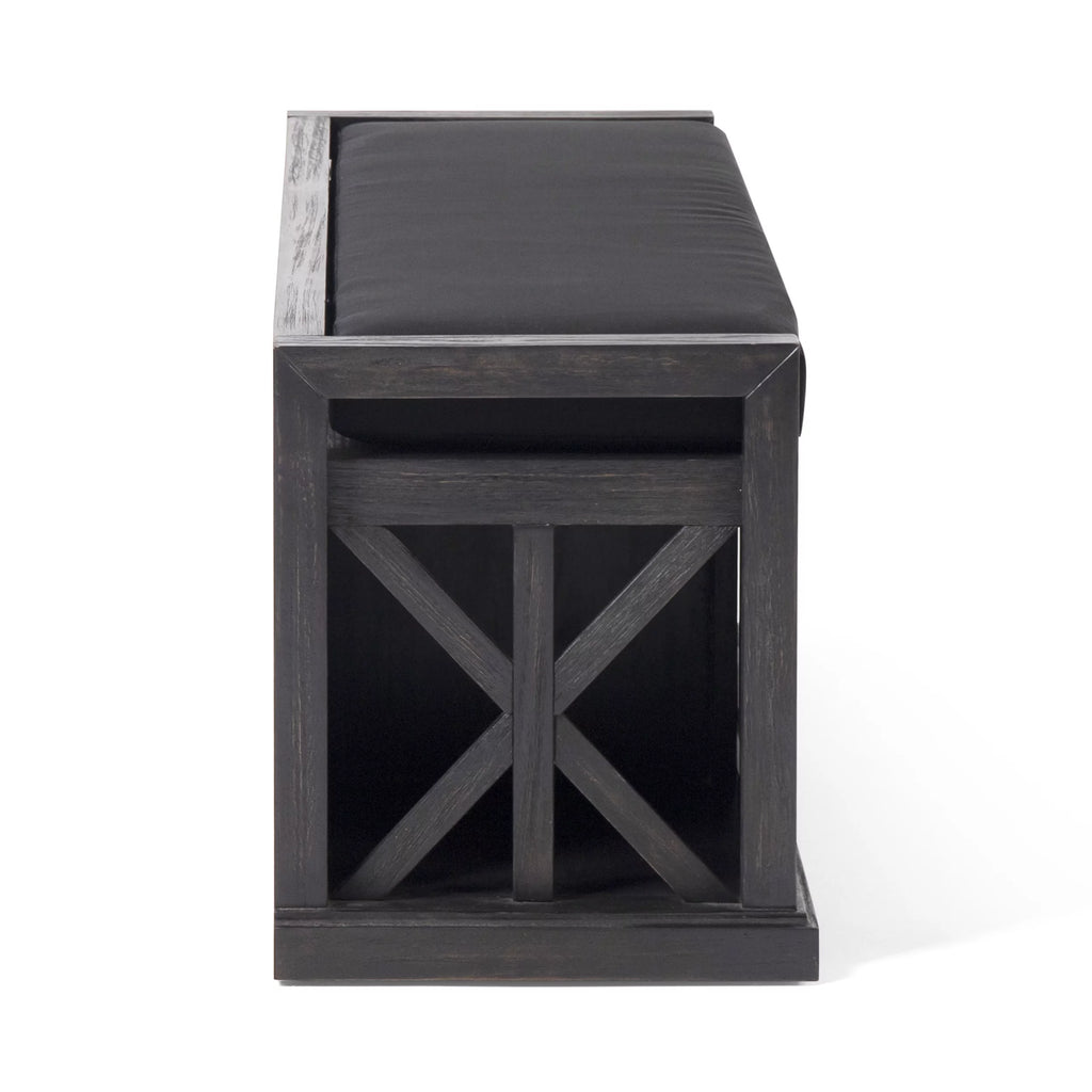 Acacia Wood Storage Bench with Cushion C85504