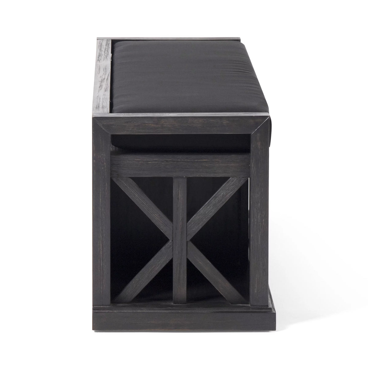 Acacia Wood Storage Bench with Cushion C85504