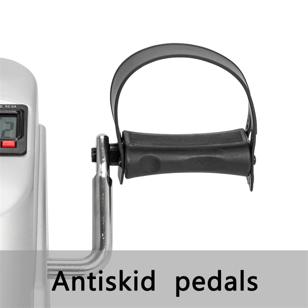 White Under Desk Exercise Pedal Bike with LCD Screen B4453
