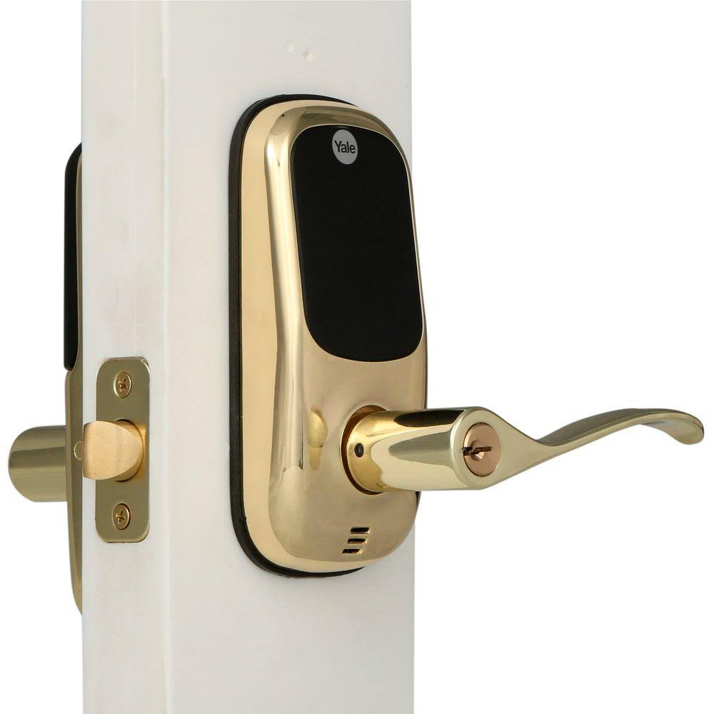 Polished Brass Touchscreen Lever Lock Y279986