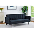 Black Velvet Convertible Sofa with Storage U60619