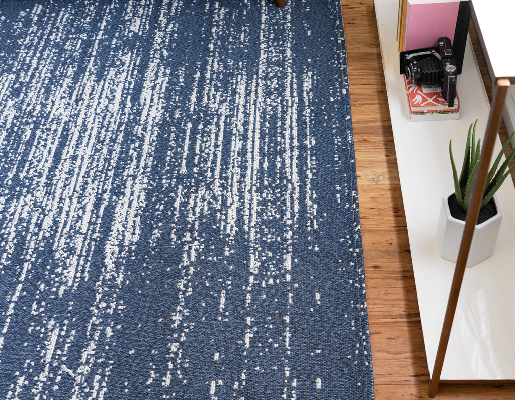 Navy Blue 5' x 8' Flatweave Rug S285973