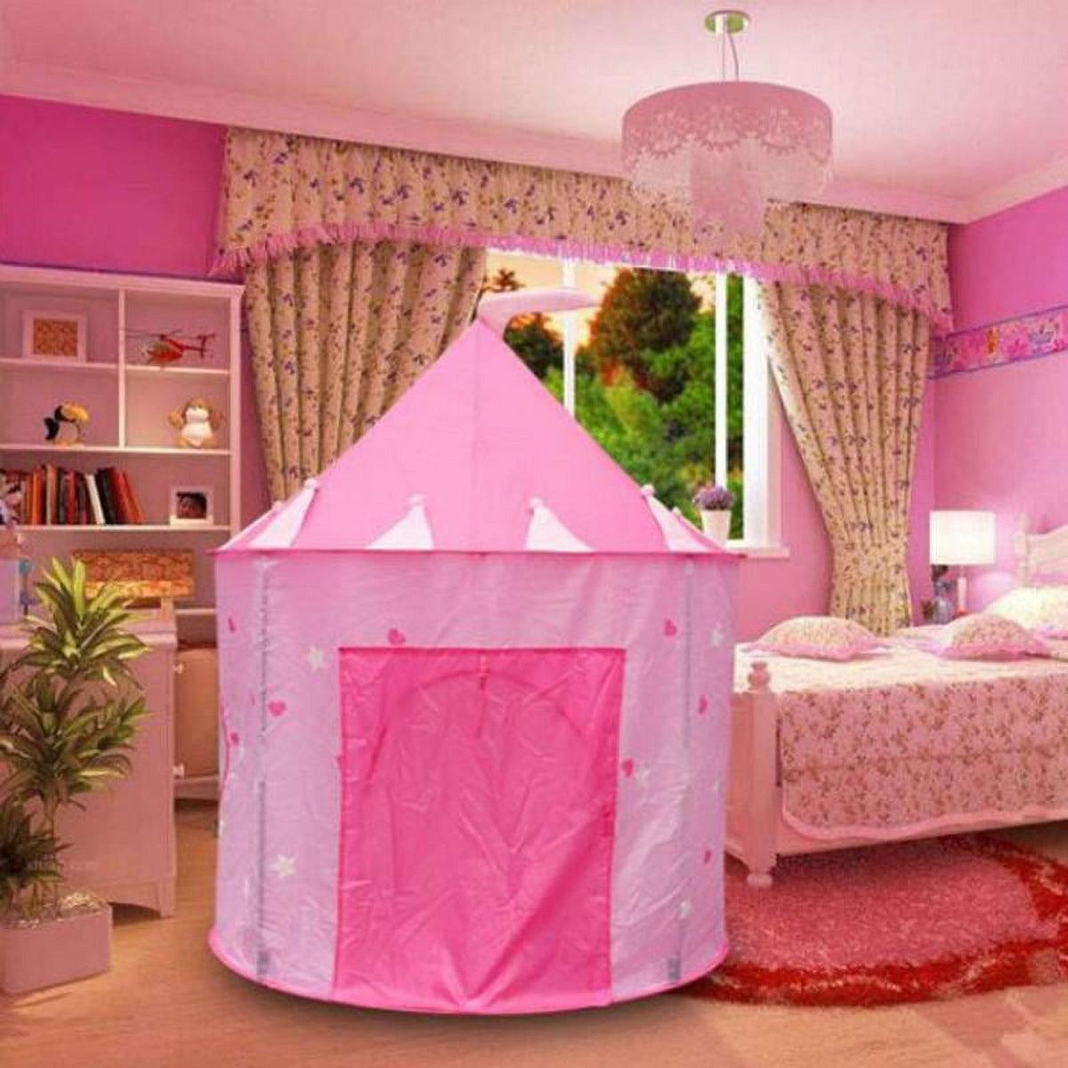 Pink Princess Castle Play Tent House Toy U98838