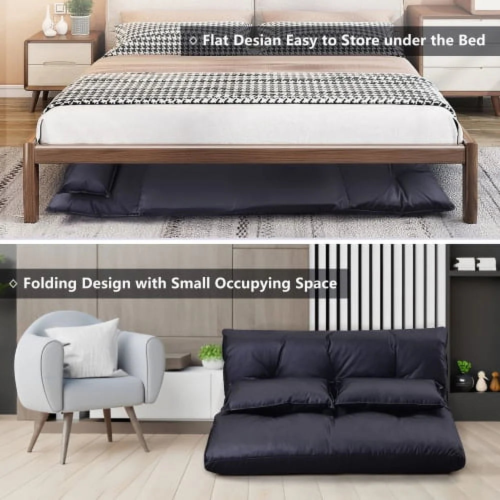 Adjustable Folding Futon Sofa with Two Pillows B9940