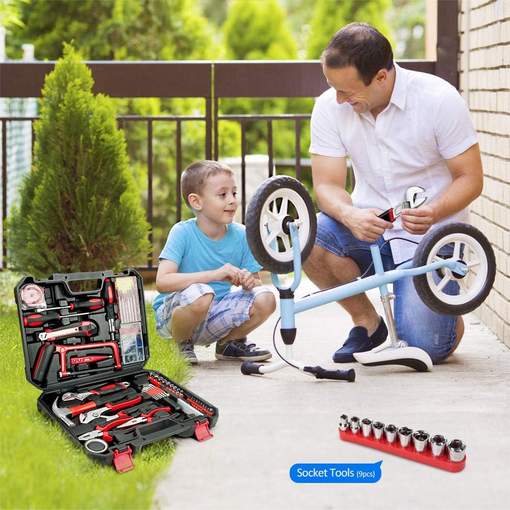 108 Pcs Alloy Steel Hand Tool Kit with Plastic Toolbox L7367