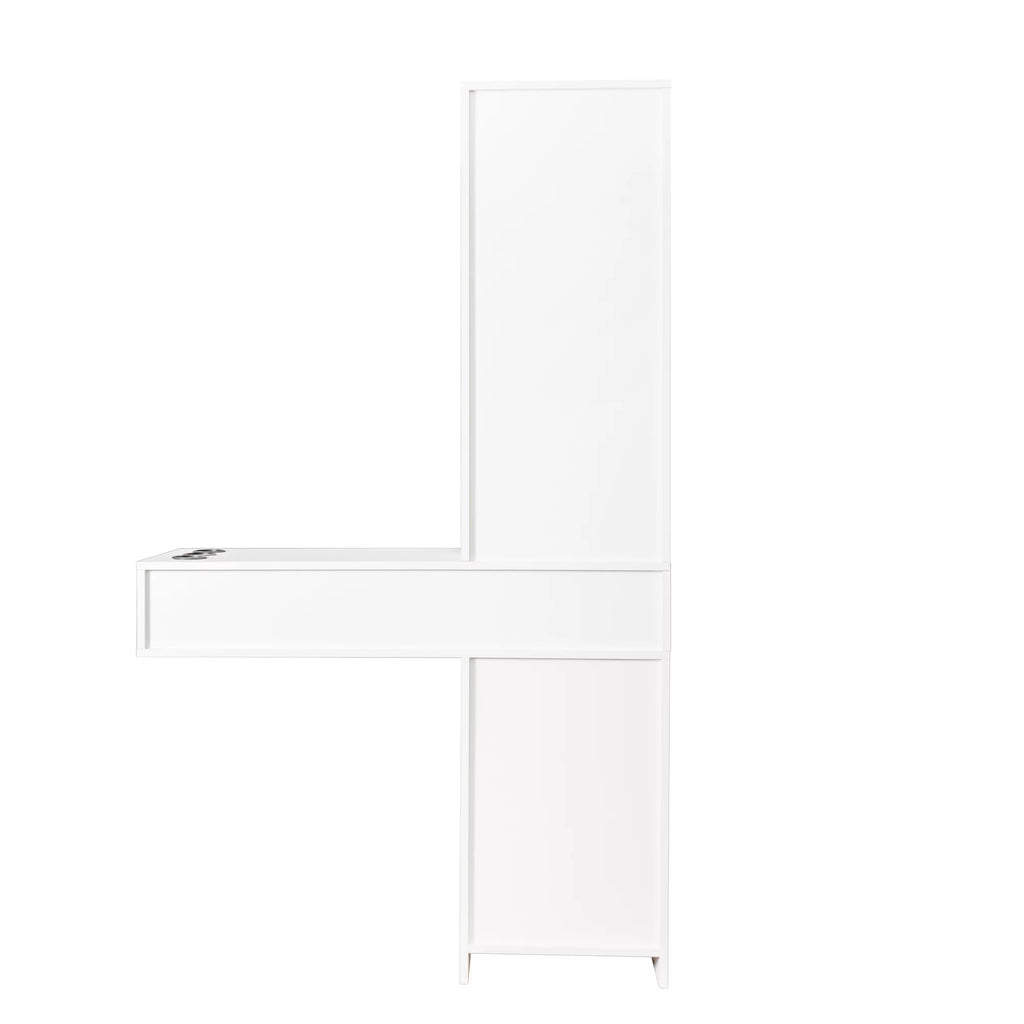 White Hair Desk with Storage V96203