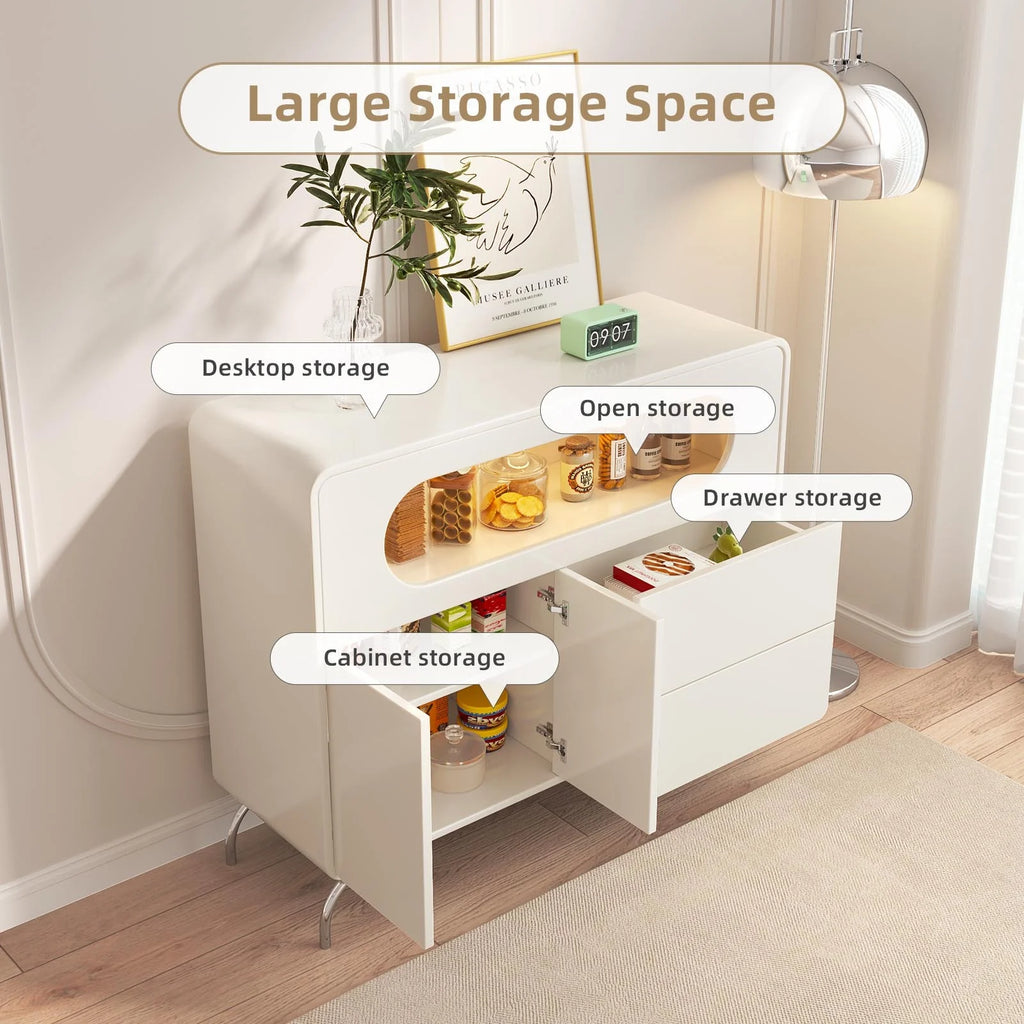 White Storage Cabinet with 2 Doors and 2 Drawers M770