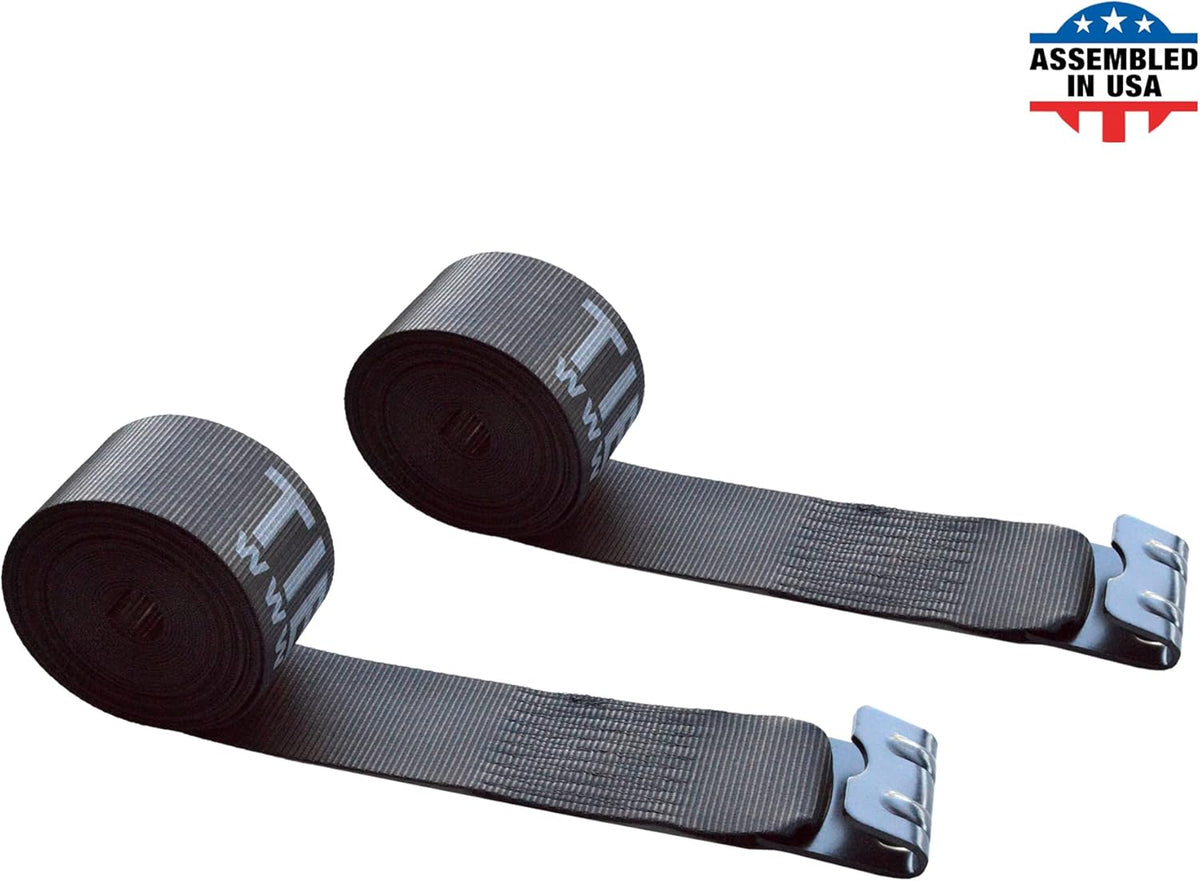 Heavy Duty Tie-Down Winch Strap with Flat Hooks, Yellow, 4 Pack R455