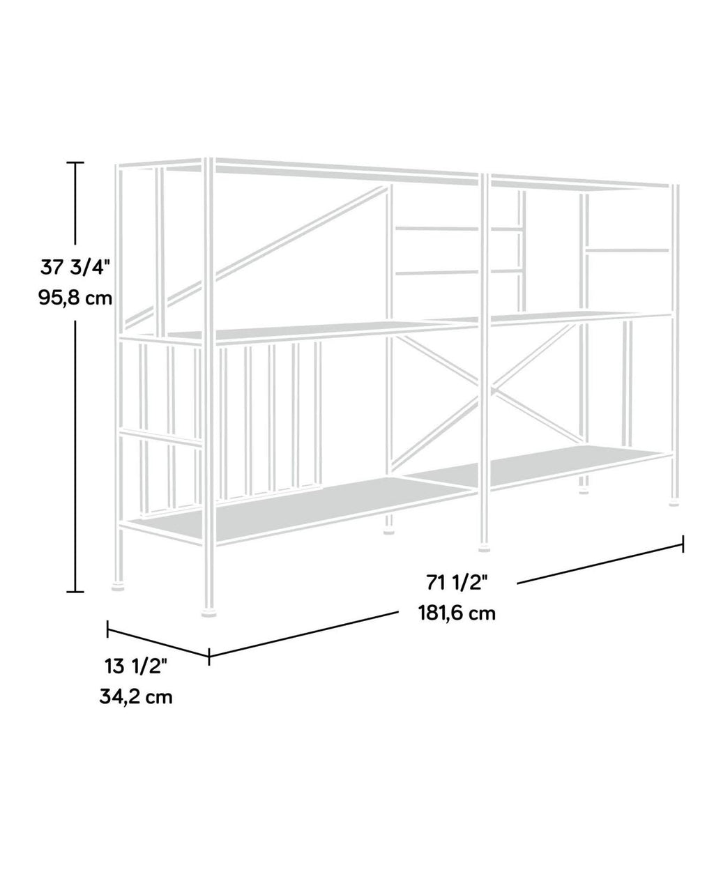 Black 2 Shelf Bookcase L79366