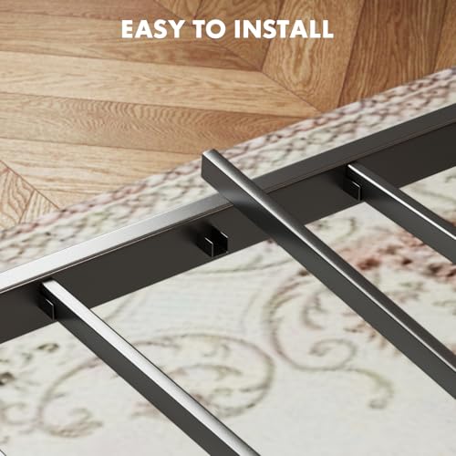 Full Size Bed Frame with Headboard, Metal Support, Under Bed Storage A517