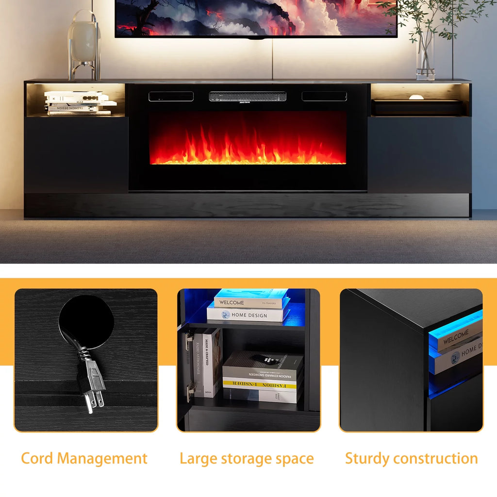 Black Fireplace TV Stand with 36'' Electric Fireplace N698650