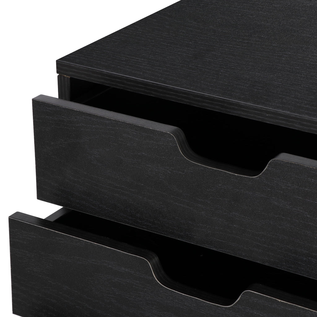 Black 5 Drawer Desk Cabinet with Casters Y985607