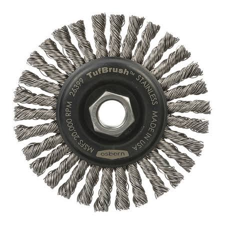 Knotted Wire Wheel Stringer Bead Brush, Carbon Steel, 0.020x22 Wire Diameter O3916