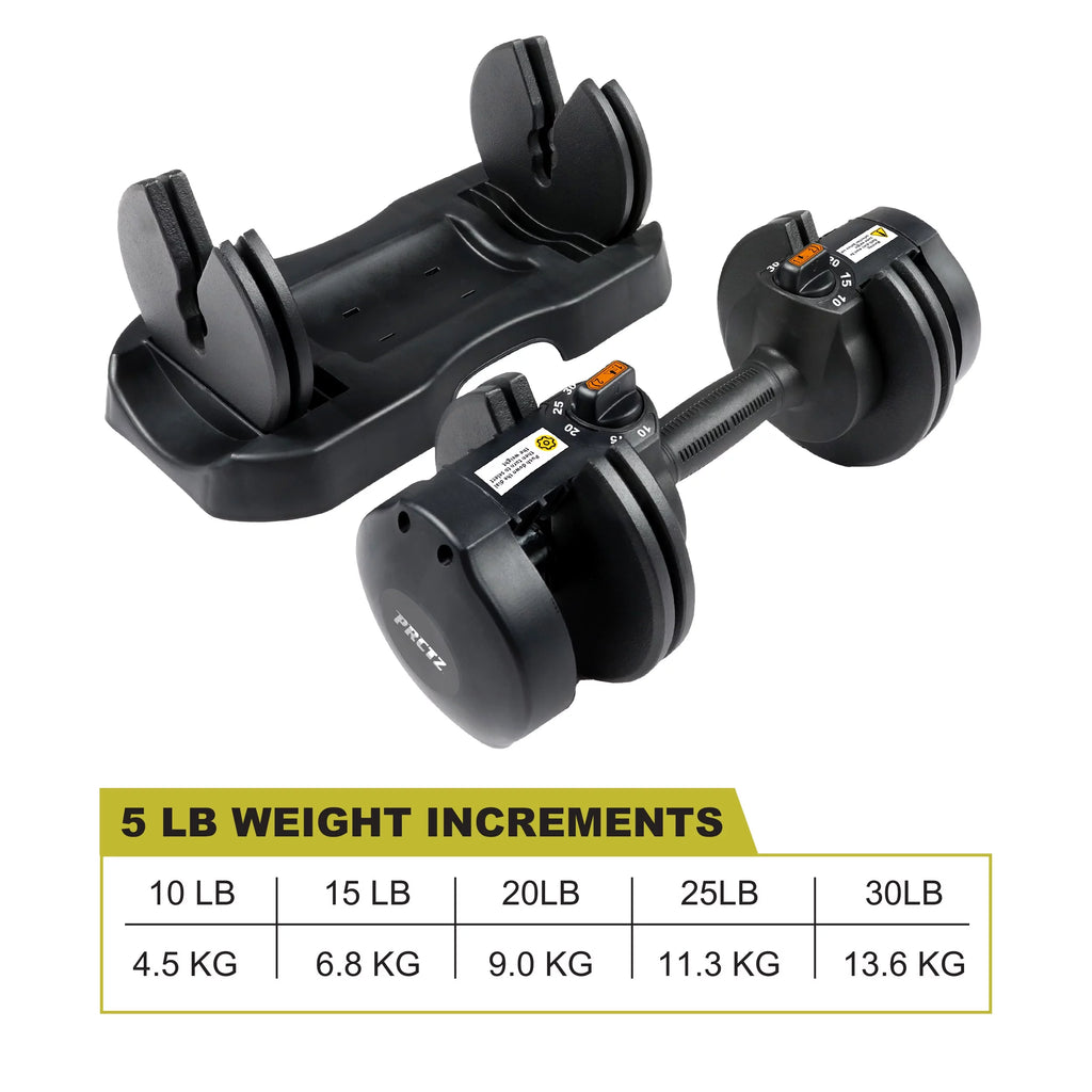10-30lb Adjustable Dumbbell Pair with Stand P2630