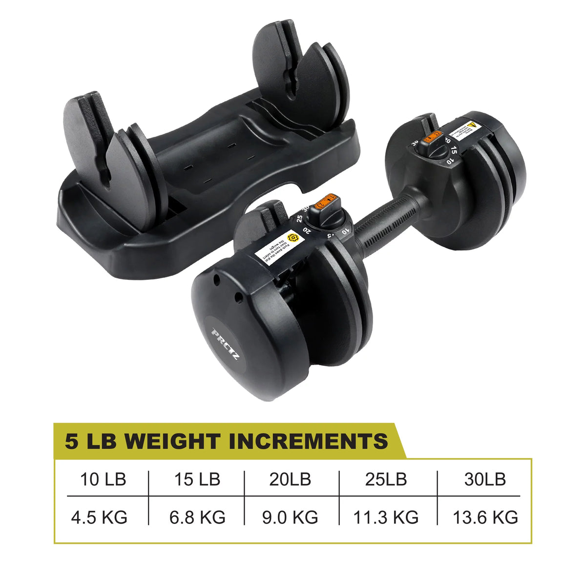 10-30lb Adjustable Dumbbell Pair with Stand P2630