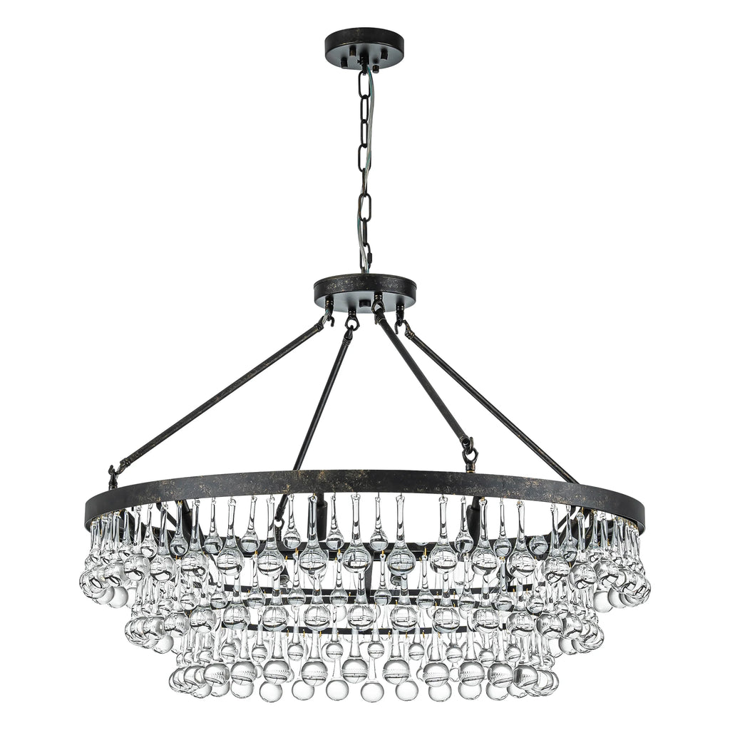 10-Light 3-Tier Drum Crystal Chandelier C4259