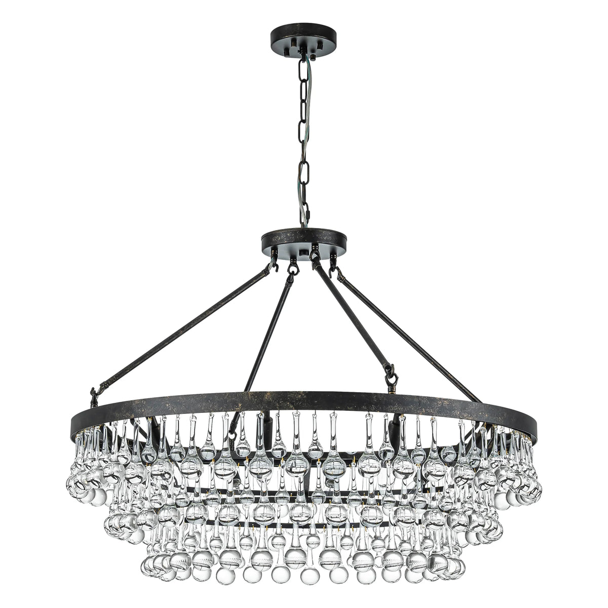 10-Light 3-Tier Drum Crystal Chandelier C4259