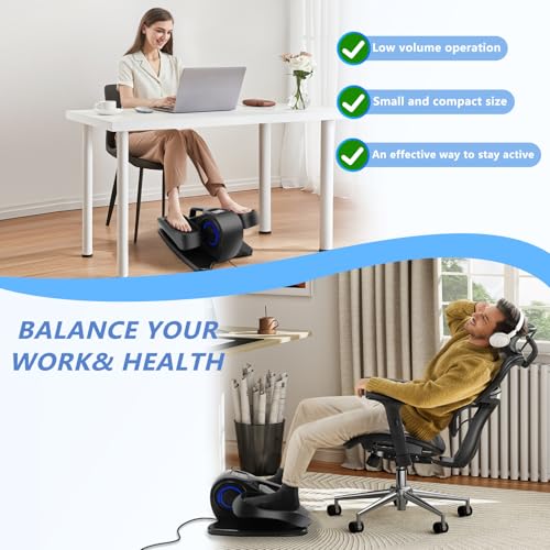 Adjustable Seated Under Desk Elliptical Machine with Remote C953092
