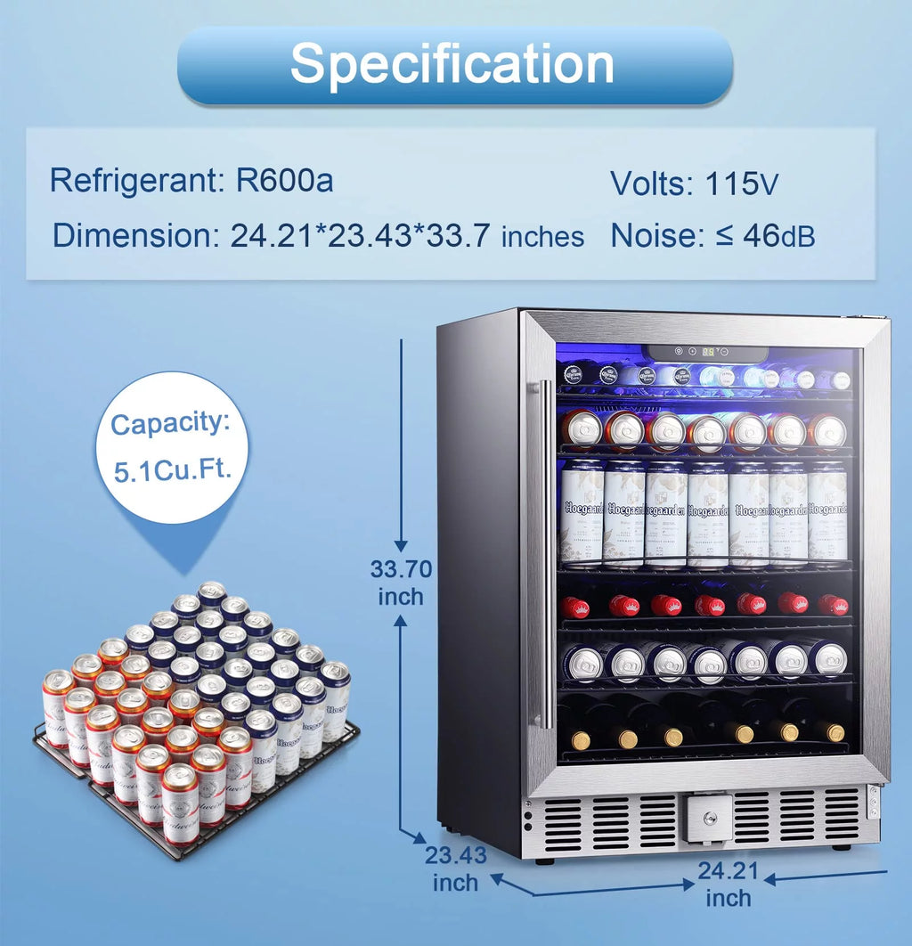 5.1 Cu.ft Beverage Refrigerator Cooler with Lock C701