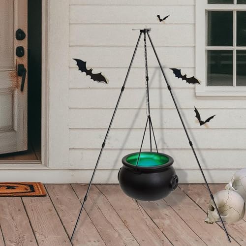 Large Witches Cauldron on Tripod with LED Light Candy Bowl E4761