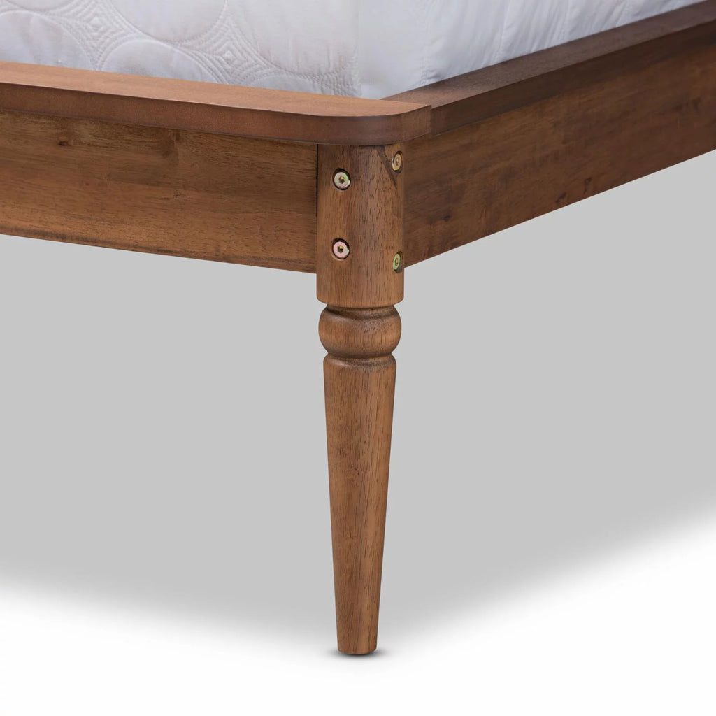 Walnut Brown Wood King Size Platform Bed E812673