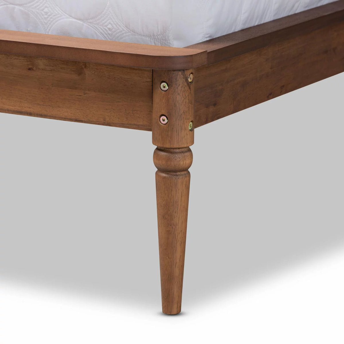 Walnut Brown Wood King Size Platform Bed E812673