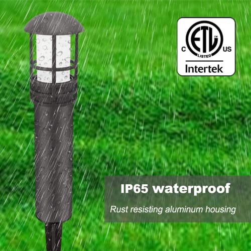 12-Pack 3W 12V Low Voltage Pathway Lights, Aluminum Housing, 5000K Cool White S792