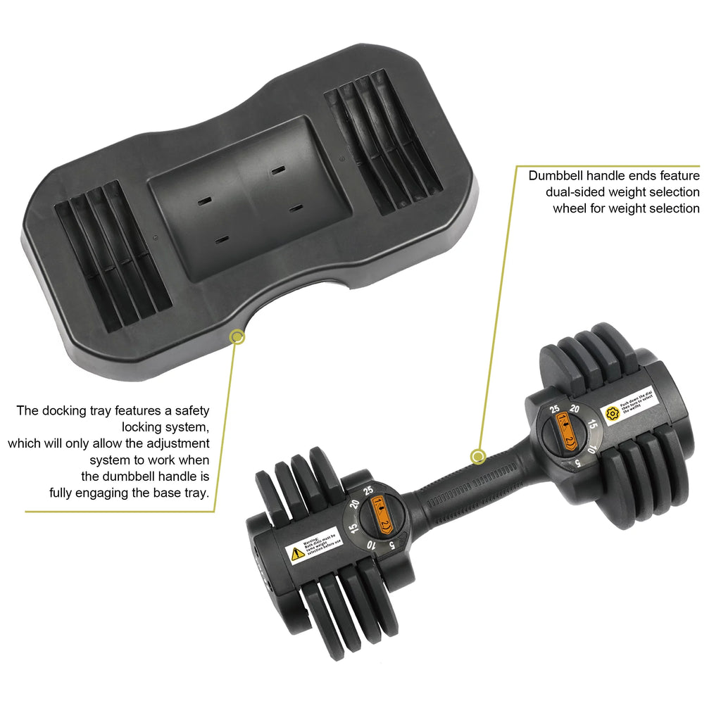 10-30lb Adjustable Dumbbell Pair with Stand P2630