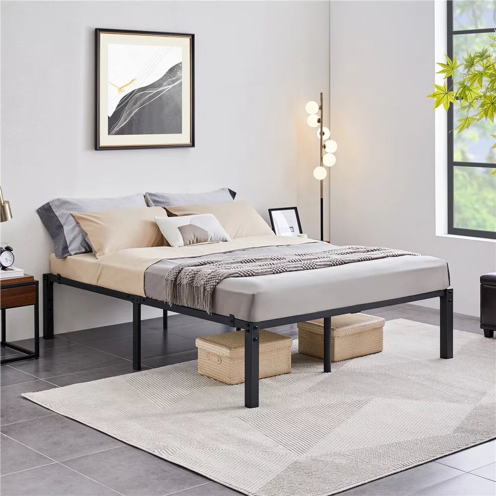 Twin Size Black Metal Platform Bed Frame U60452