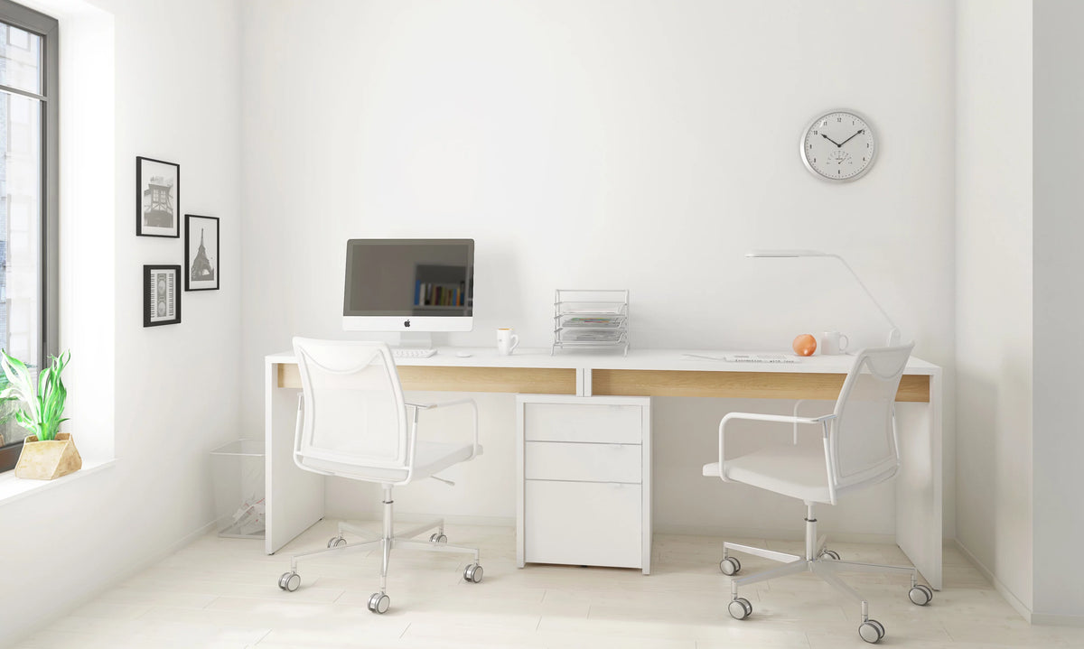 3 Piece Home Office Set Natural Maple & White G54843