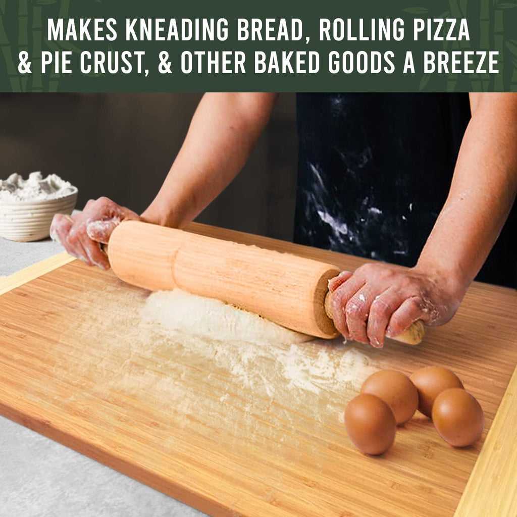 Bamboo Cutting Board with Handles and Juice Groove, Pack of 2 W381