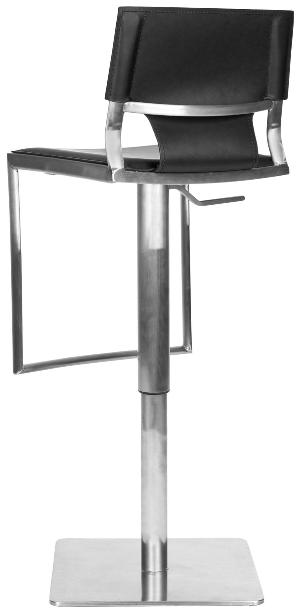 White Leather Seat Stainless Steel Adjustable Bar Stool I975533