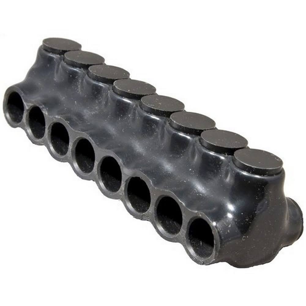 Black Insulated Multi-Cable Connector Dual Entry 8 Ports J87461