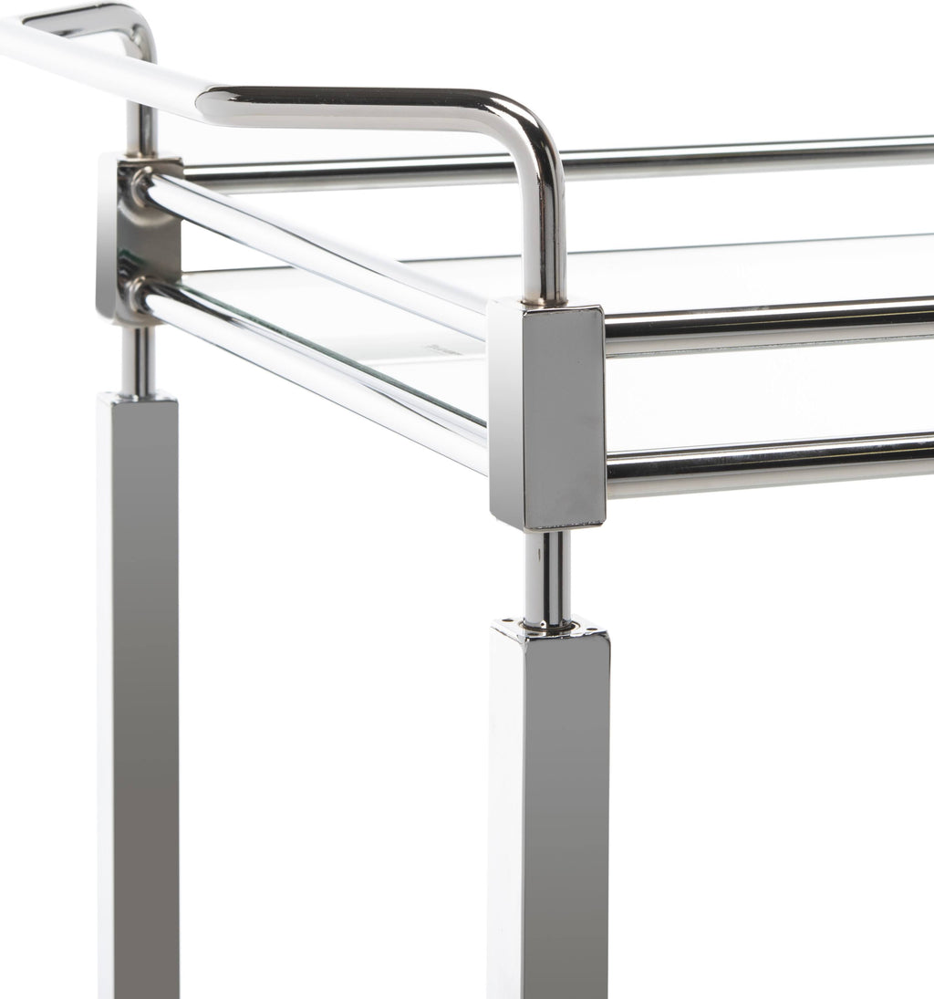 Chrome 2 Tier Rectangle Bar Cart O2928