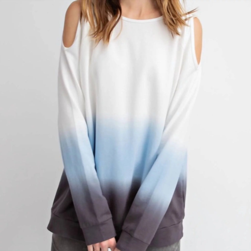 Tie Dyed Cold Shoulder Top C769