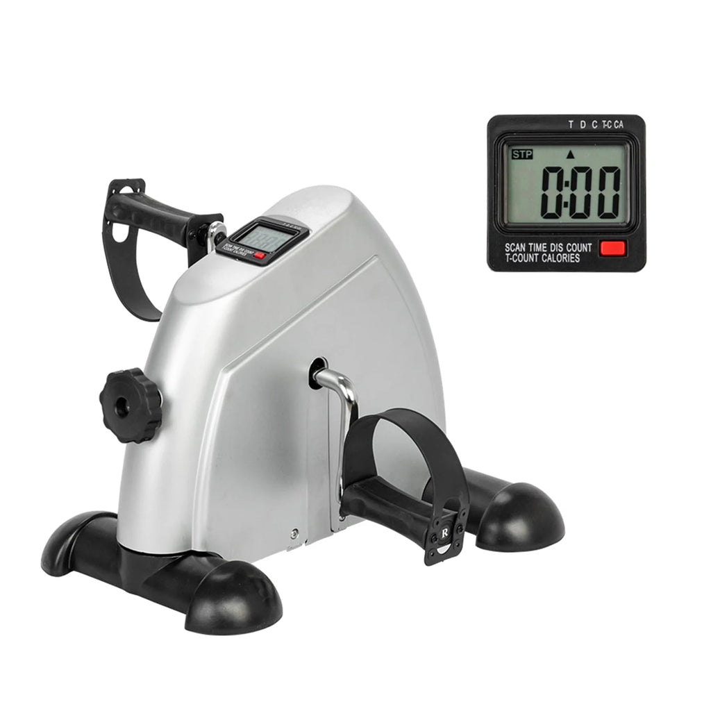 White Under Desk Exercise Pedal Bike with LCD Screen B4453