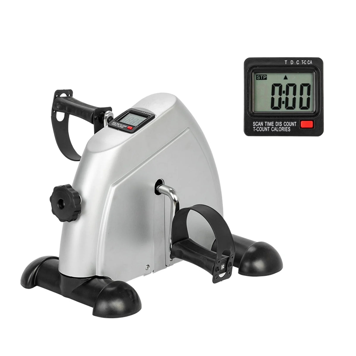 White Under Desk Exercise Pedal Bike with LCD Screen B4453