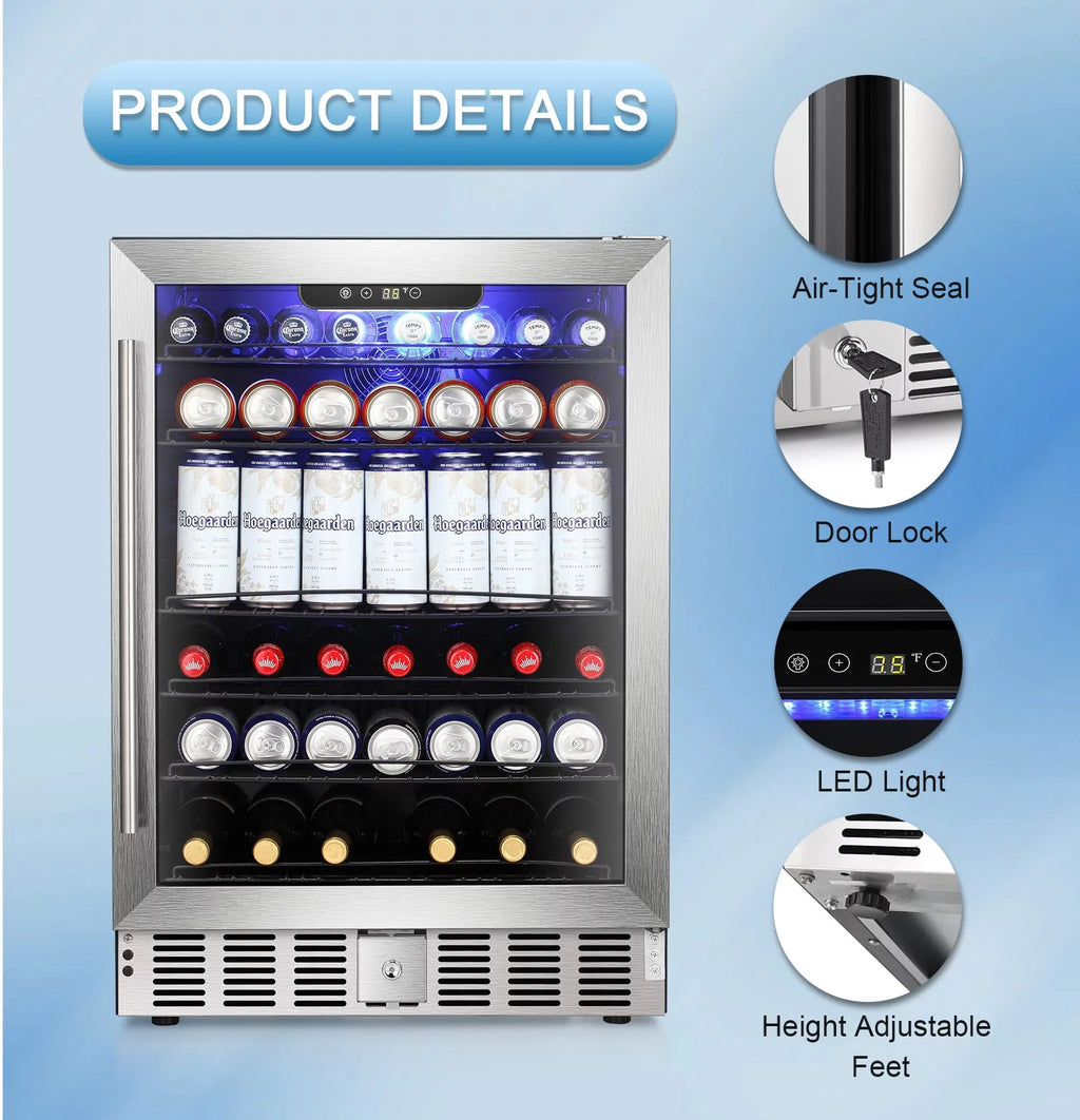 5.1 Cu.ft Beverage Refrigerator Cooler with Lock C701