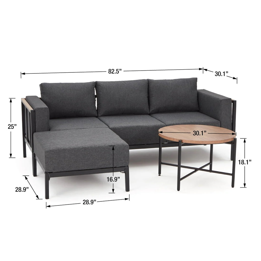 4 Piece Thick Cushion Sectional Set Q608
