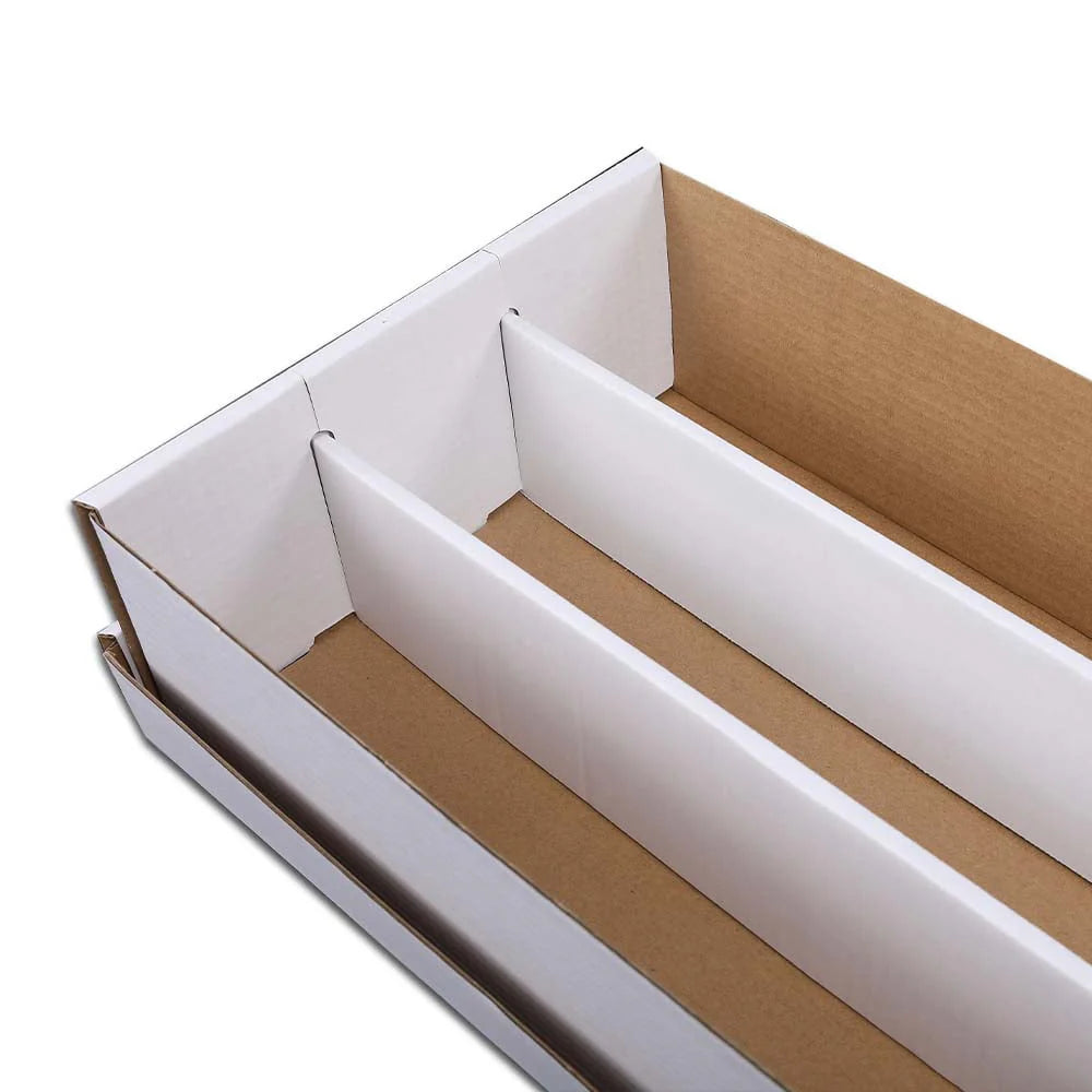 Corrugated Cardboard Card Storage Box 3000 Count White Divider O942009