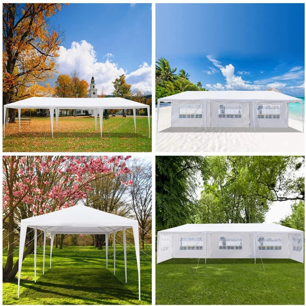 10'x30' Outdoor Canopy Tent with 8 Side Walls White A3052