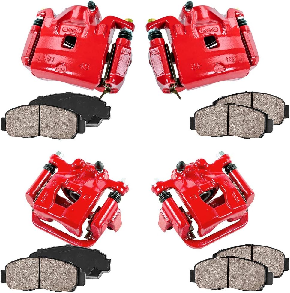 Red Semi-Loaded Calipers and Ceramic Pads Brake Kit D88482