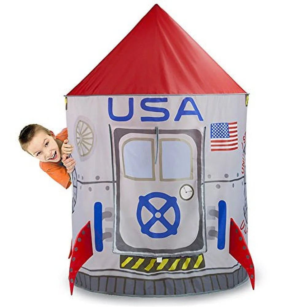 Space Adventure Rocket Play Tent with 100 Soft Ball Pit Balls D116