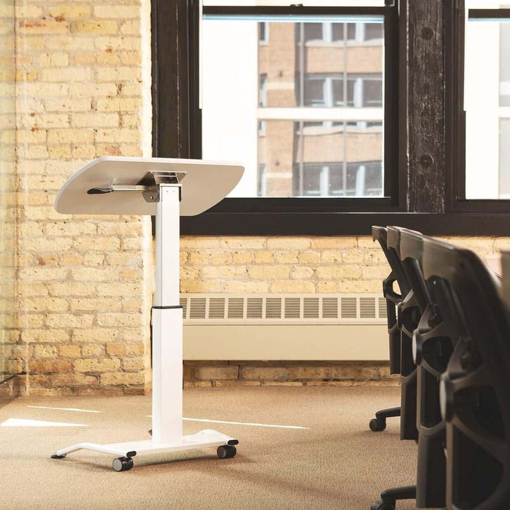 White Pneumatic Adjustable-Height Lectern V185