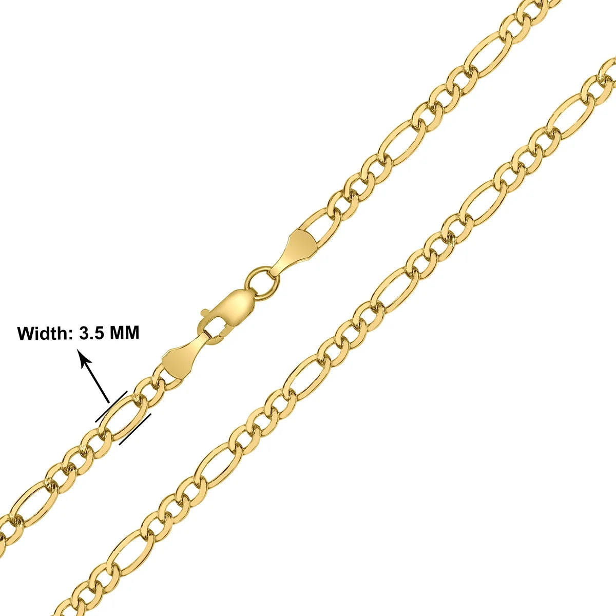 18 Inch 14K Yellow Gold Filled Figaro Chain with Lobster Clasp P835