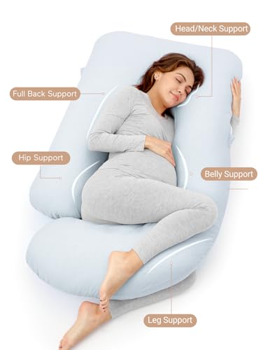 U Shaped Full Body Maternity Pillow with Removable Cover, Grey M21490