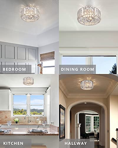 Chrome 2-Light Flush Mount Ceiling Light E2336