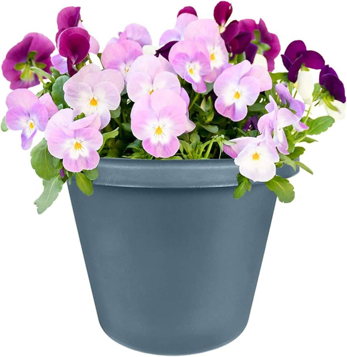 24 Inch Slate Blue Plastic Flower Pot Planter with Drainage Holes (2 Pack) V20162